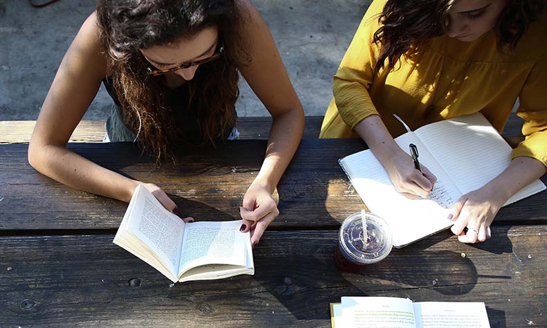 Students studying